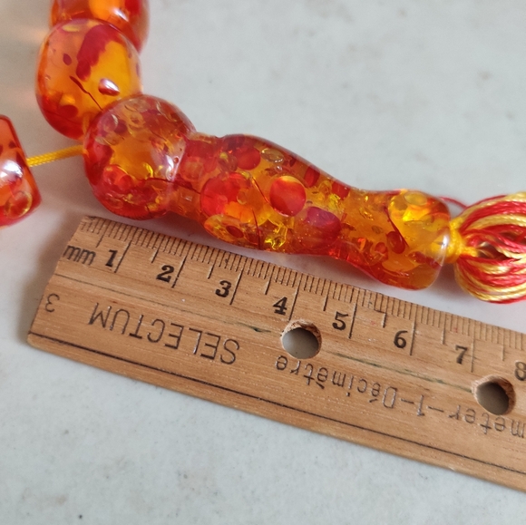 Vintage Gigantic Tasbih Lucite Faux Amber Islamic Prayer Beads - Picture 9 of 14